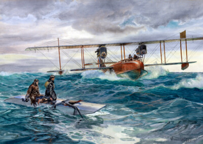 Almost a Resurrection: a Curtiss H-12 flying boat rescuing a wrecked seaplane’s crew